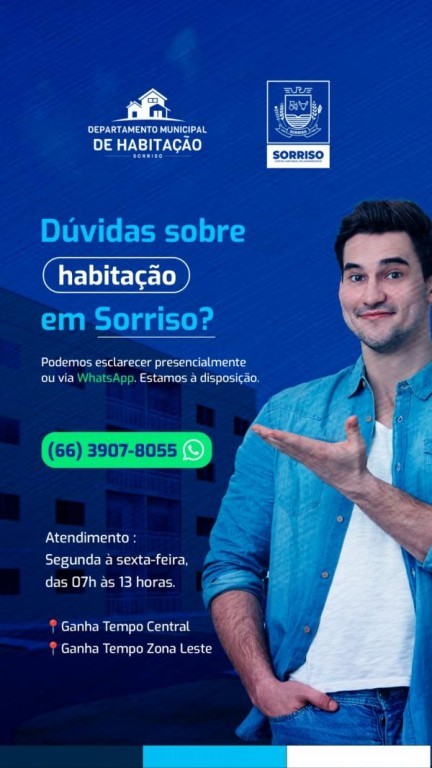 Departamento de Habitação também pode ser acionado pelo Whats App