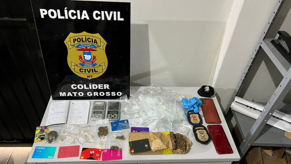 Ação da Polícia Civil contra o tráfico resulta em duas prisões e apreensão de drogas em Colíder