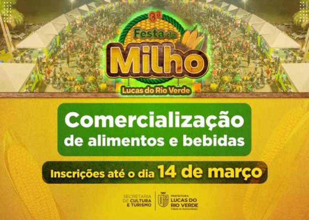 Prefeitura abre inscrições para comercialização de alimentos e bebidas na 3ª Festa do Milho
