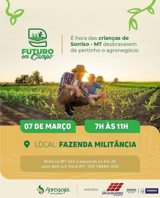 Projeto Futuro em Campo da Aprosoja-MT leva estudantes de Sorriso para fazenda