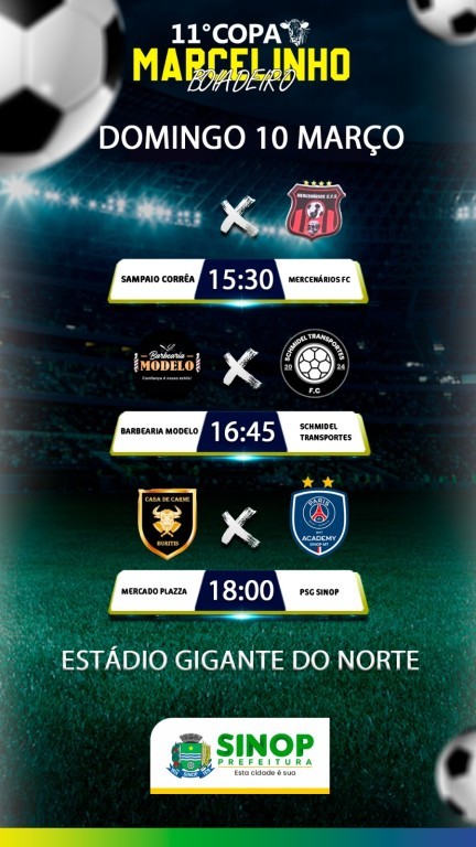 Últimos jogos da fase classificatória da 11ª Edição da Copa Marcelinho Boiadeiro ocorrem neste Domingo