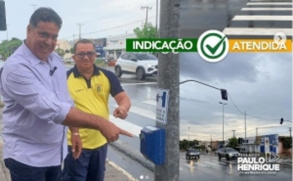 Paulo Henrique consegue a instalação de semáforo na Avenida Miguel Sutil