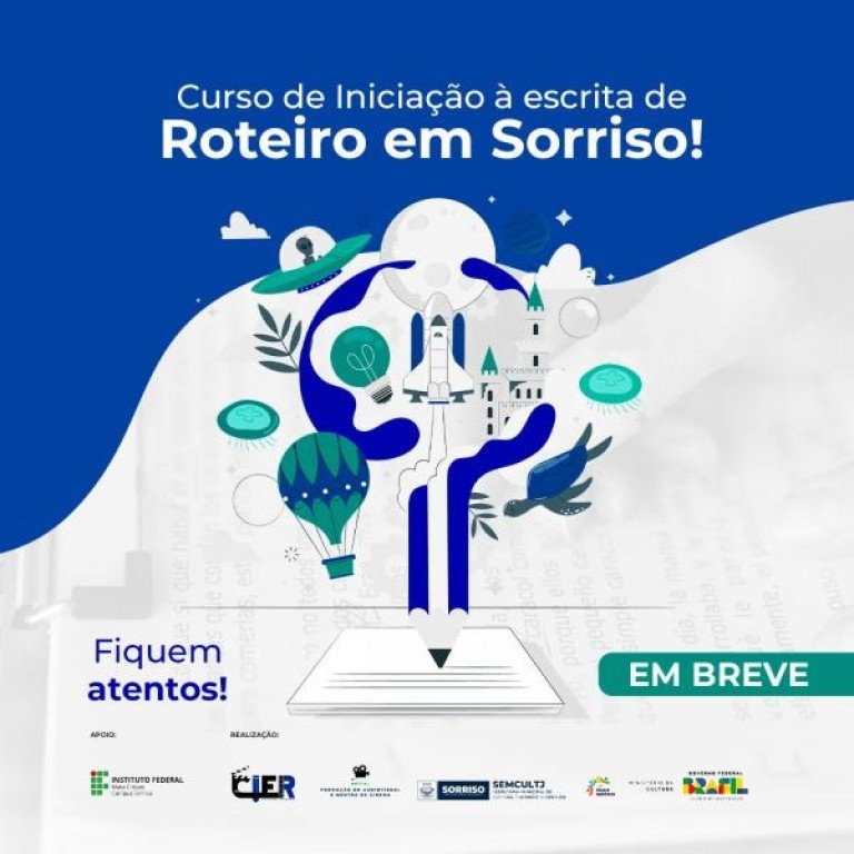 Com incentivos da Lei Paulo Gustavo, Sorriso terá oficina para escrita de roteiros para vídeo