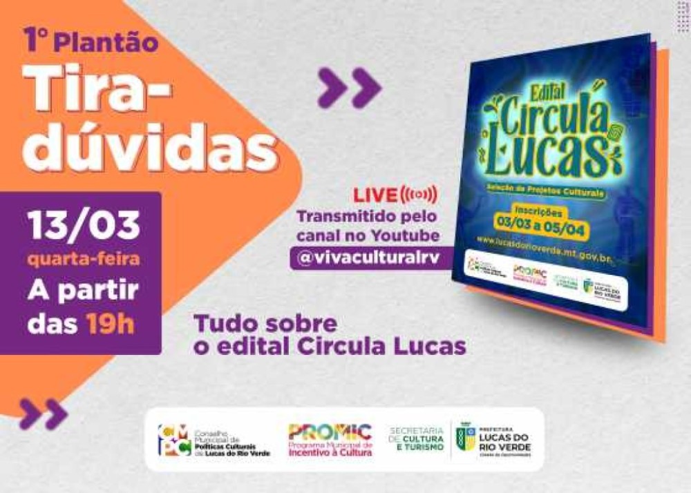 Cultura realiza plantão tira-dúvidas sobre o edital 