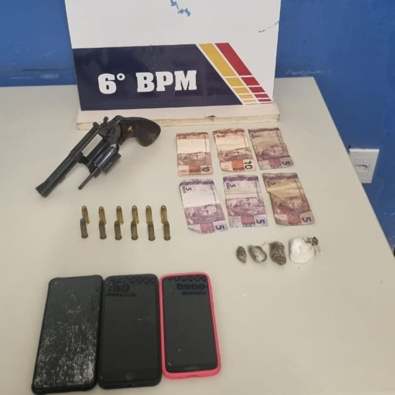 PM prende quatro membros de organização criminosa e apreende revólver em Cáceres