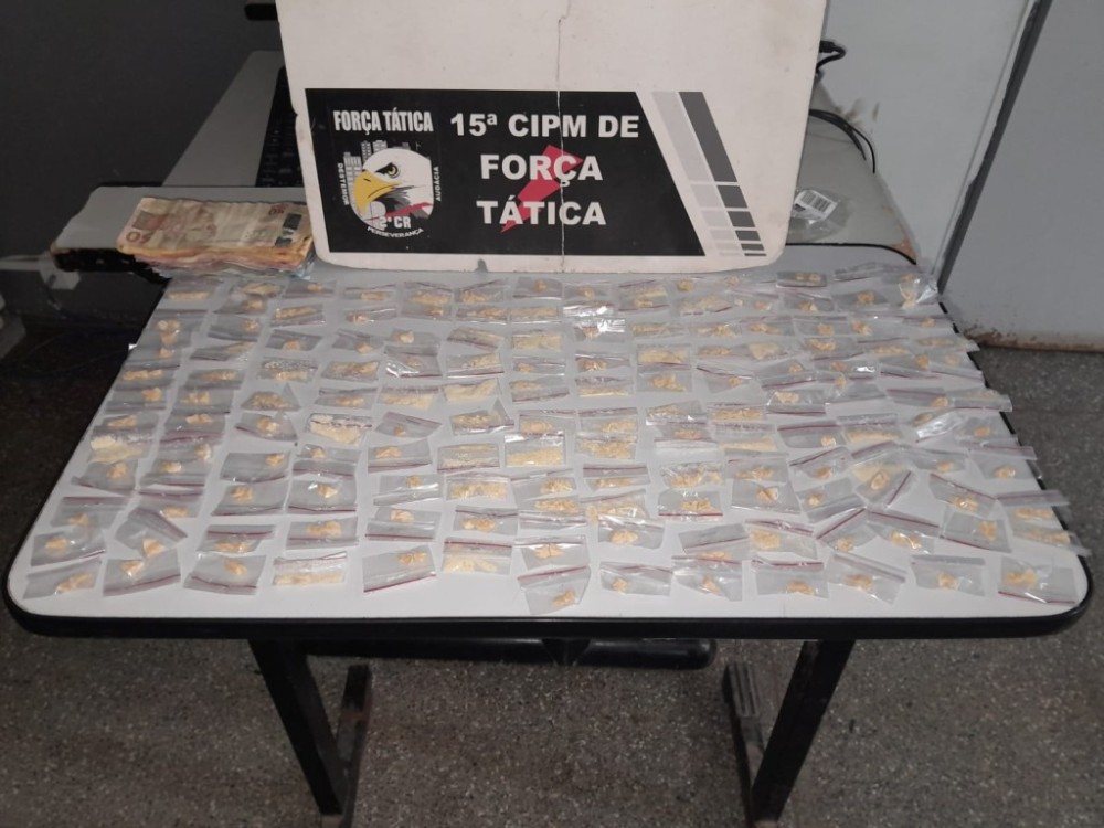 Força Tática prende homem com 151 porções de pasta base em Nossa Senhora do Livramento