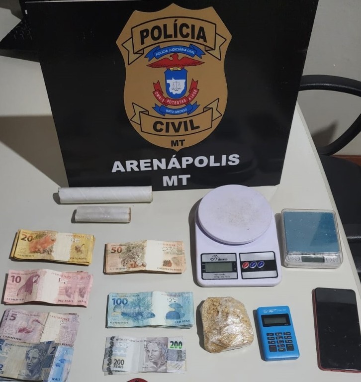 Polícia Civil prende traficante e desarticula esquema de distribuição de drogas em Arenápolis