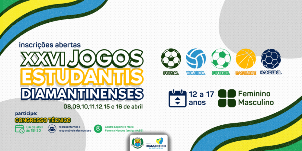 Vem aí! XXVI Jogos Estudantis Diamantinenses (JED’S) 2024