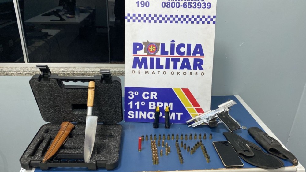 PM prende homem por violência doméstica e apreende arma de fogo e 58 munições