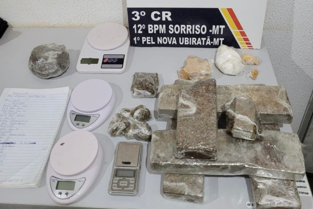 Integrante de facção criminosa é preso pela PM com tabletes de maconha em Nova Ubiratã