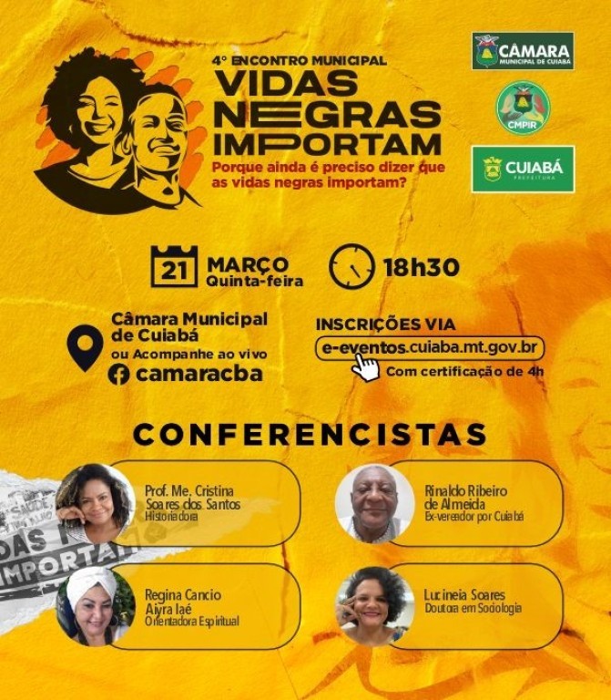 4º Encontro Municipal Vidas Negras Importam acontece nesta quinta-feira (21), a partir das 18h30