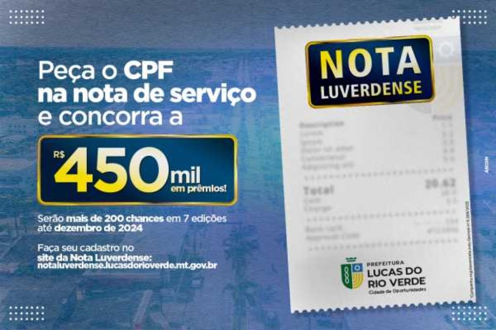 Nota Luverdense: Sorteio de Páscoa premiará contribuintes com R$ 50 mil
