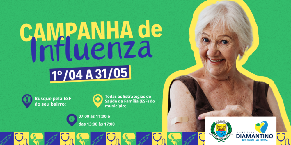 Prefeitura de Diamantino inicia vacinação contra gripe para grupos prioritários