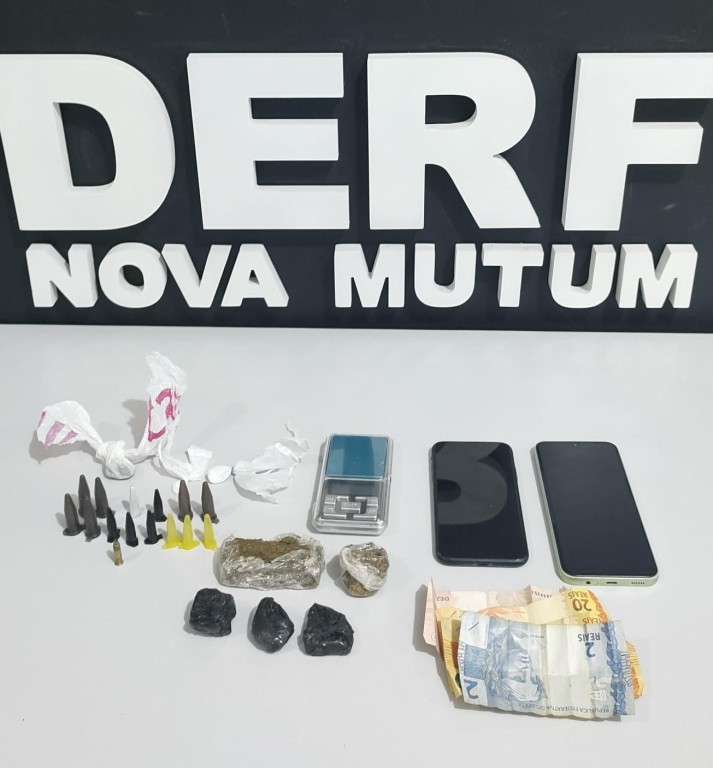Homem e mulher envolvidos com tráfico de drogas são presos em ações distintas em Nova Mutum