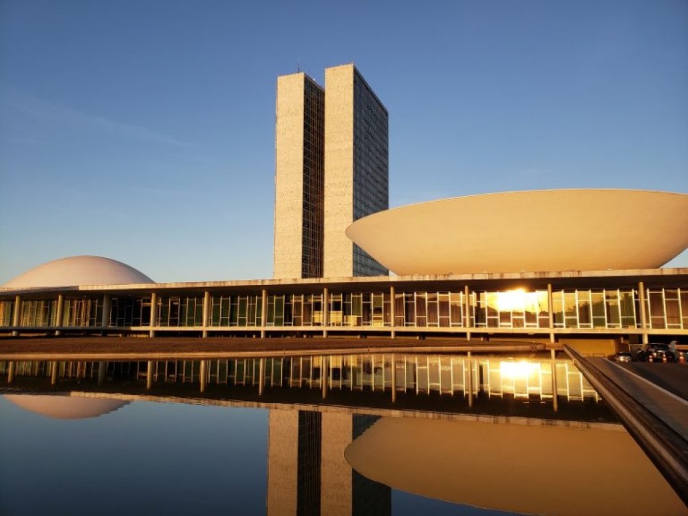 Congresso se ilumina de marrom como parte da campanha de prevenção à cegueira