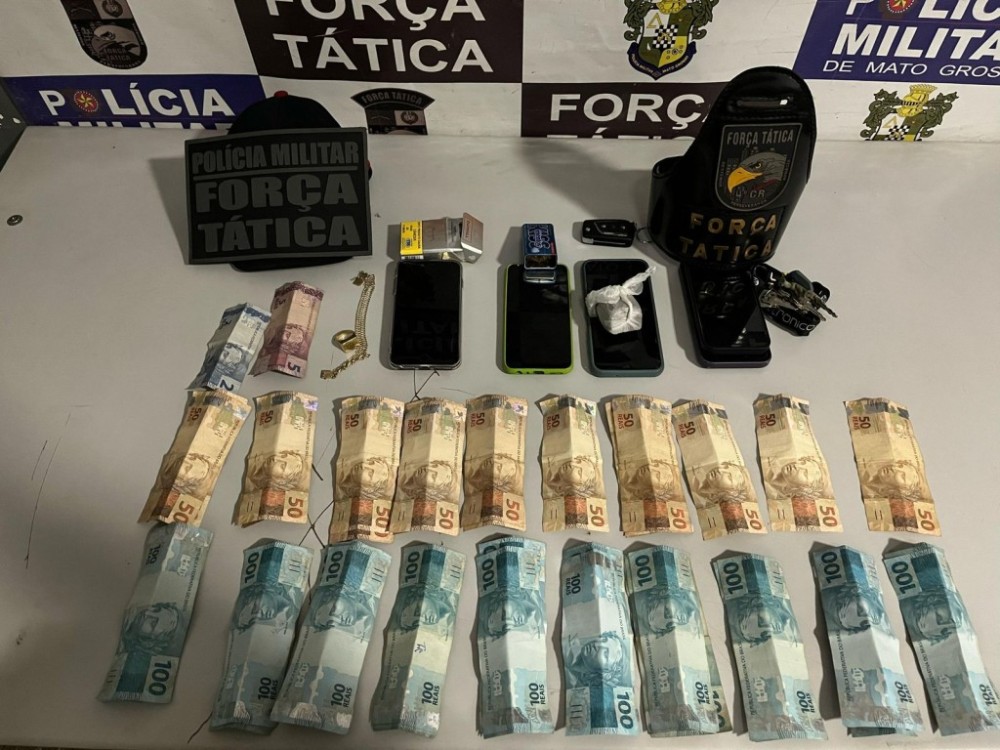 PM prende trio suspeito por furto de caminhonete e tráfico de drogas em Rondonópolis
