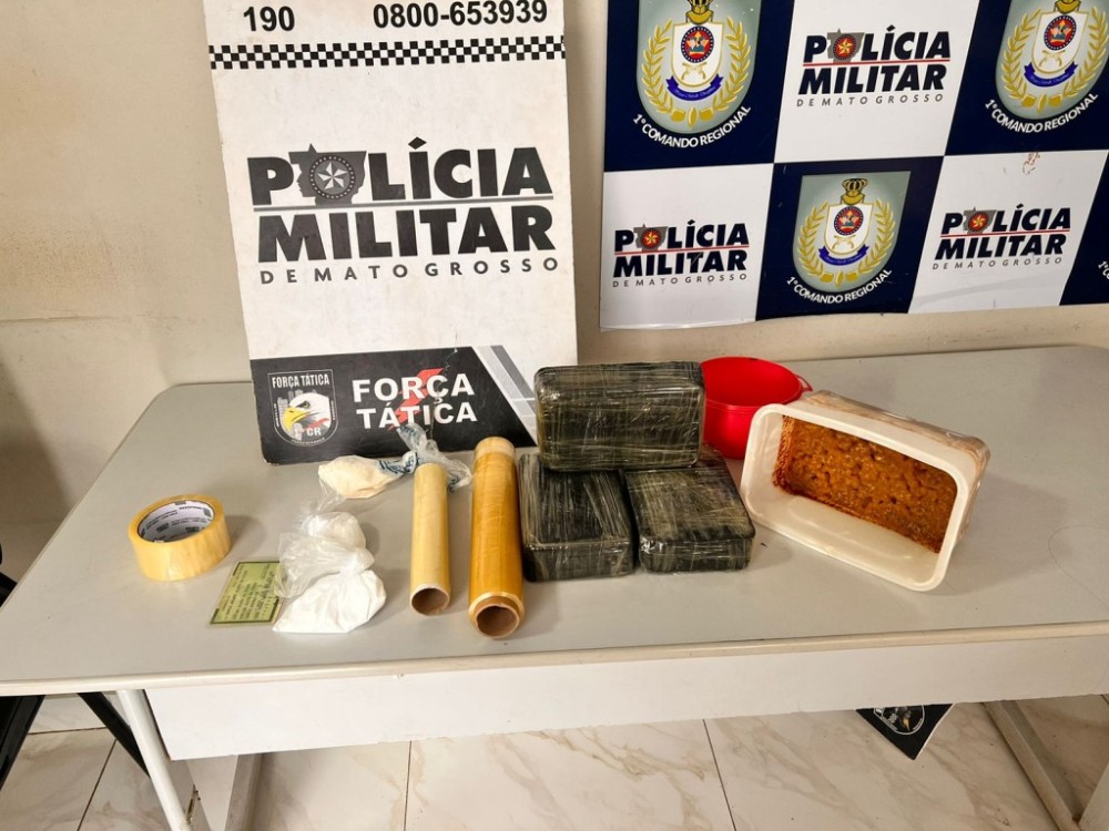 Força Tática prende mulher com tabletes de pasta base de cocaína em Cuiabá