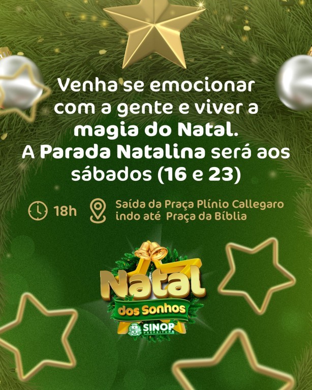 Parada de Natal será amanhã (16) com mais de 90 personagens a partir das 18h