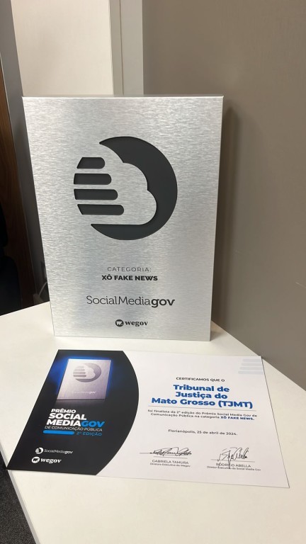 Comunicação do Tribunal de Justiça de Mato Grosso vence prêmio nacional de mídia social