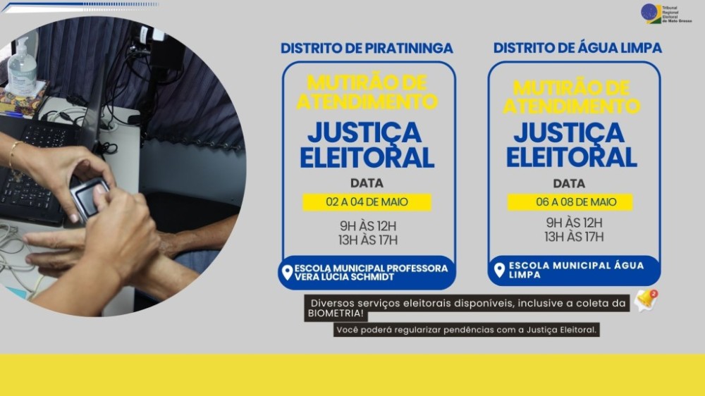 Justiça Eleitoral atenderá distritos de Boa Esperança do Norte