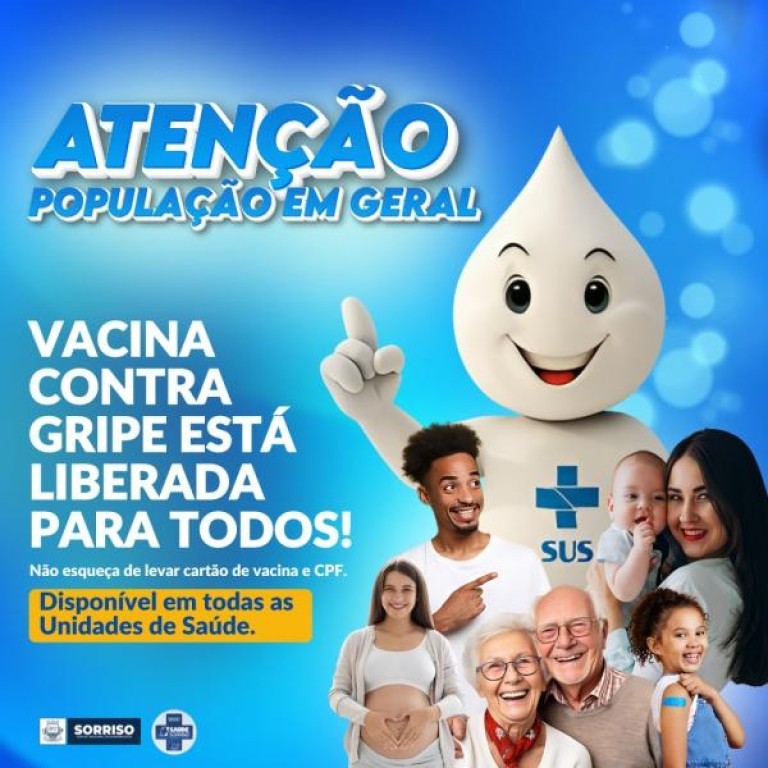 Vacina da gripe está disponível para a população em geral