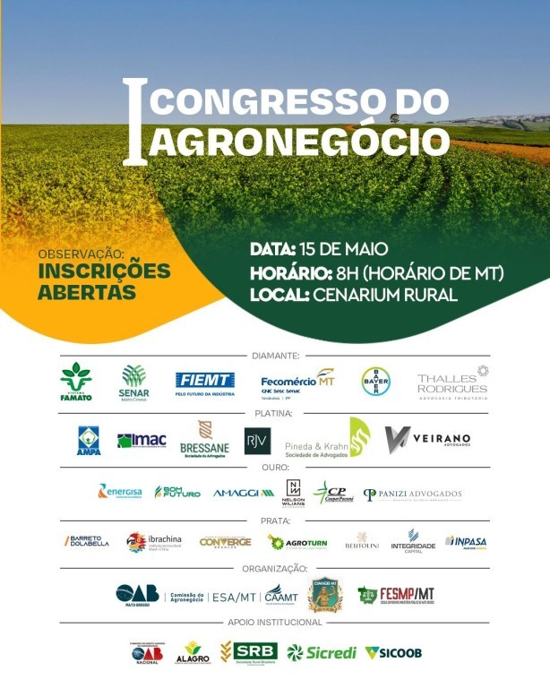 Escola da Magistratura oferece vagas para magistrados e servidores no I Congresso do Agronegócio
