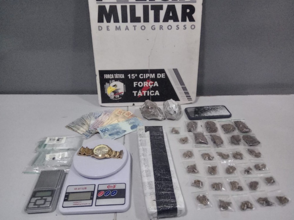 Força Tática prende homem com tablete e 32 porções de maconha em Várzea Grande