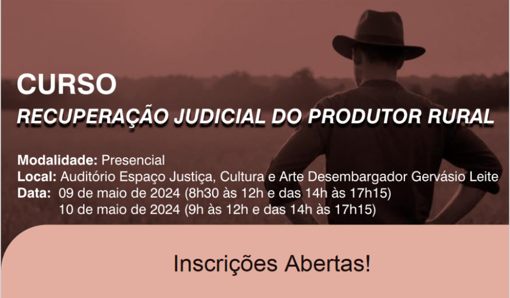 Assista on-line ao curso Recuperação Judicial do Produtor Rural
