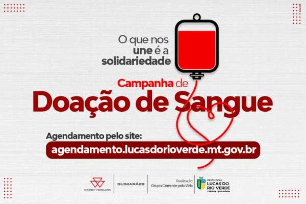 Quinta campanha de doação de sangue do ano será neste sábado (18)