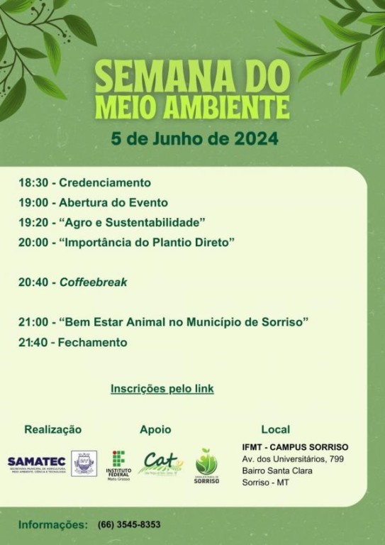 Abertas as inscrições para a Agenda do Meio Ambiente 2024