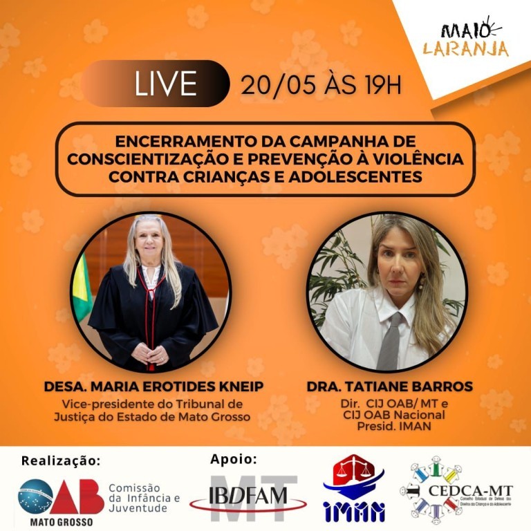 Vice-presidente do TJMT participa de live sobre prevenção à violência contra crianças e adolescentes