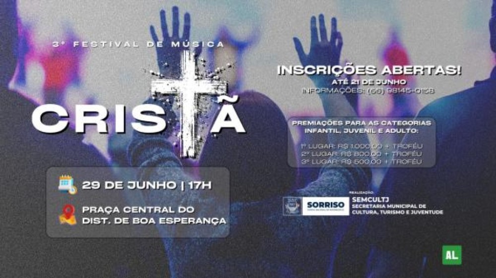 Inscrições para a terceira rodada do Festival de Música Cristã do Distrito de Boa Esperança do Norte já começaram