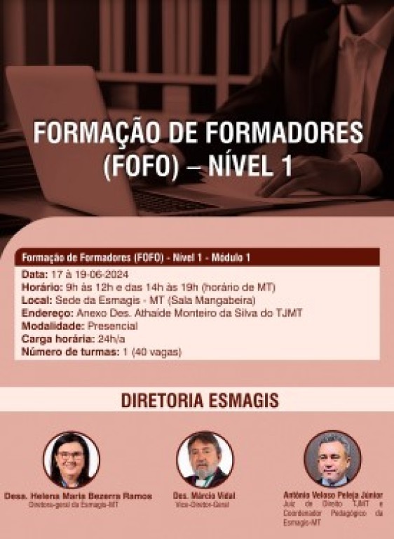 Juízes de Cuiabá e Várzea Grande podem se inscrever para curso 