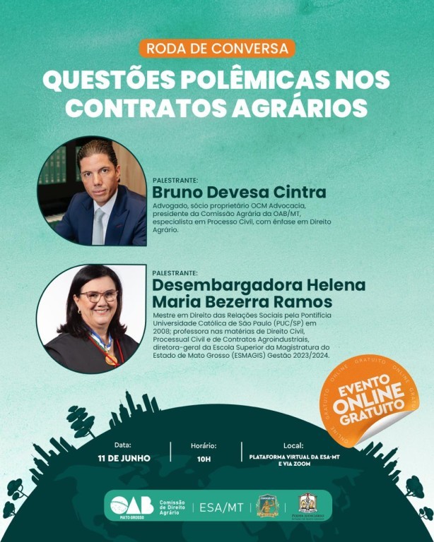 Diretora da Escola Superior da Magistratura participa de roda de conversa sobre contratos agrários