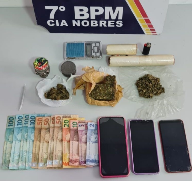 Polícia Militar prende casal em flagrante por tráfico de drogas em Nobres
