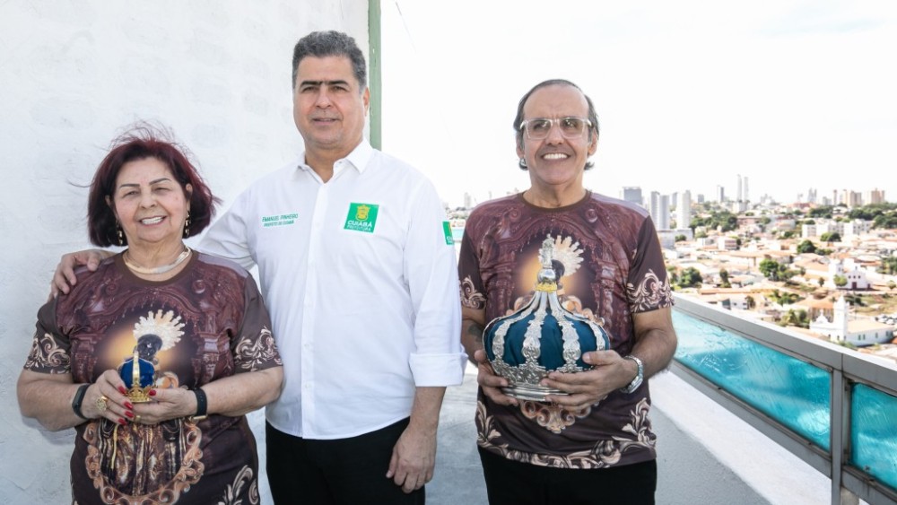 Prefeito de Cuiabá recebe rei e rainha da tradicional festa de São Benedito 2024