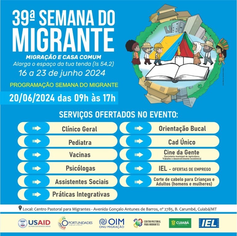 Dia do Imigrante será marcado com ação social para migrantes em Cuiabá