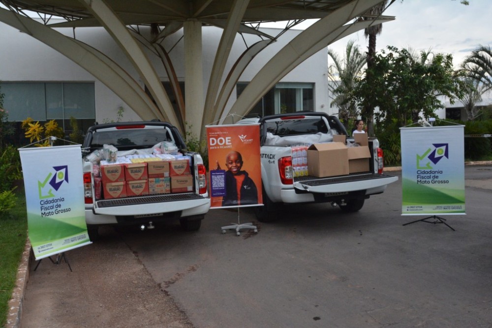 Sefaz-MT entrega duas toneladas de alimentos arrecadados por servidores