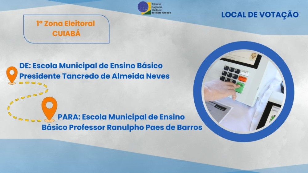TRE-MT informa mudança em local de votação do Jardim Santa Isabel, em Cuiabá