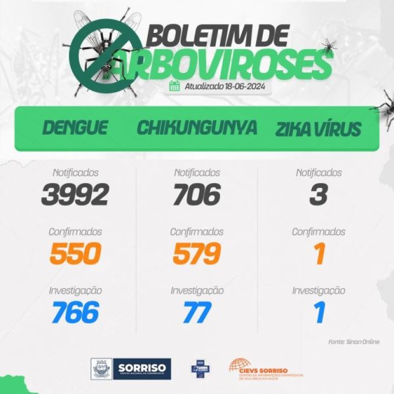 Novo boletim de arboviroses aponta nova alta em casos de chikungunya; são 579 registros até hoje