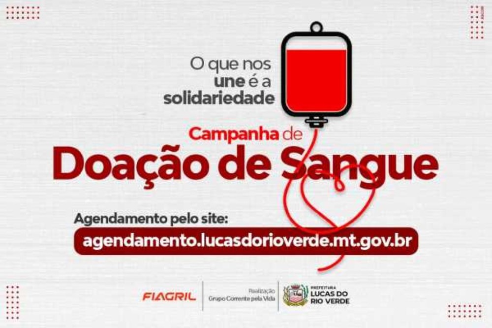 Campanha de doação de sangue será realizada neste final de semana