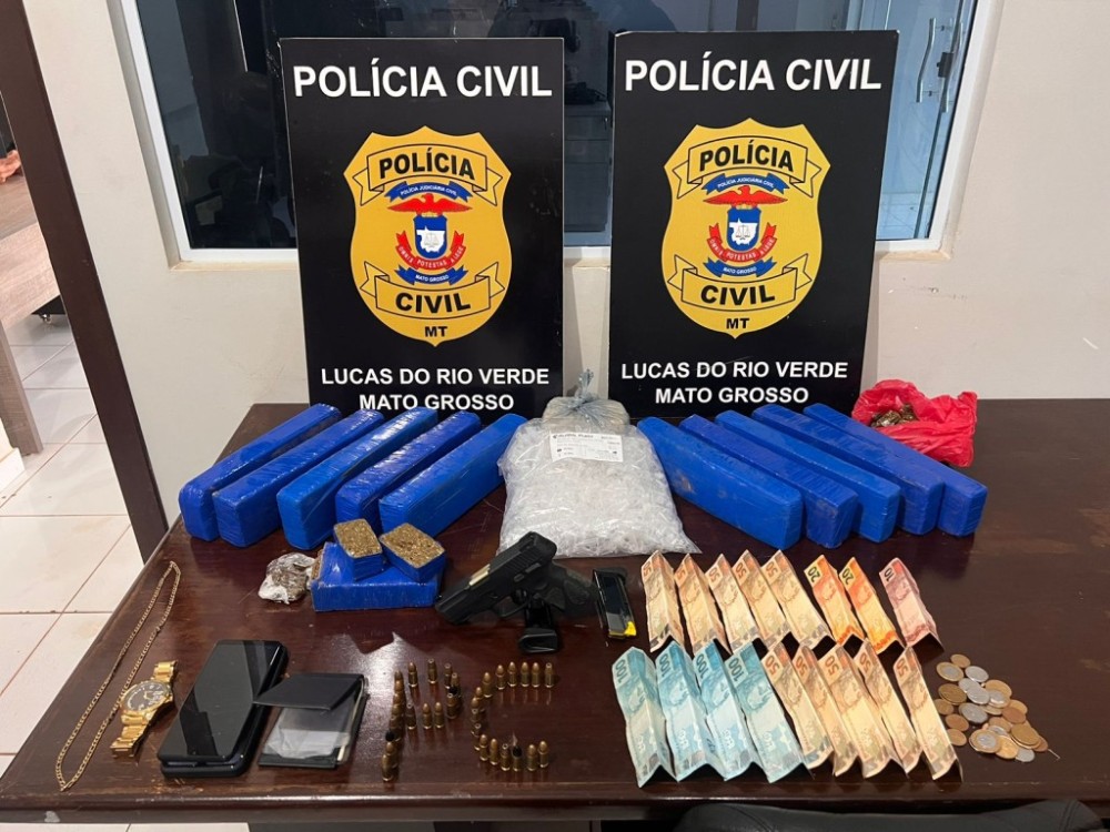 Polícia Civil localiza 10 tabletes de entorpecentes e prende traficante com pistola roubada