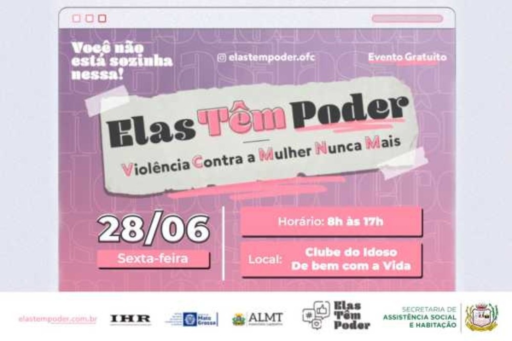 Com apoio da Prefeitura, evento de combate à violência contra a mulher está com inscrições abertas