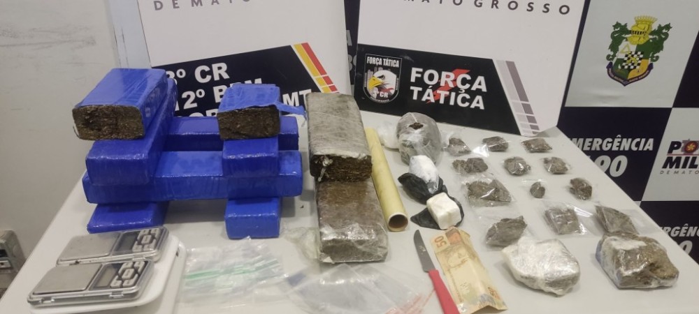 Força Tática prende rapaz e apreende adolescente com tabletes de maconha em Sorriso