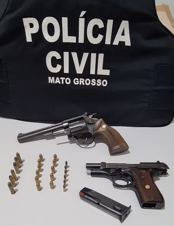 Polícia Civil apreende duas armas de fogo e munições em Nova Xavantina