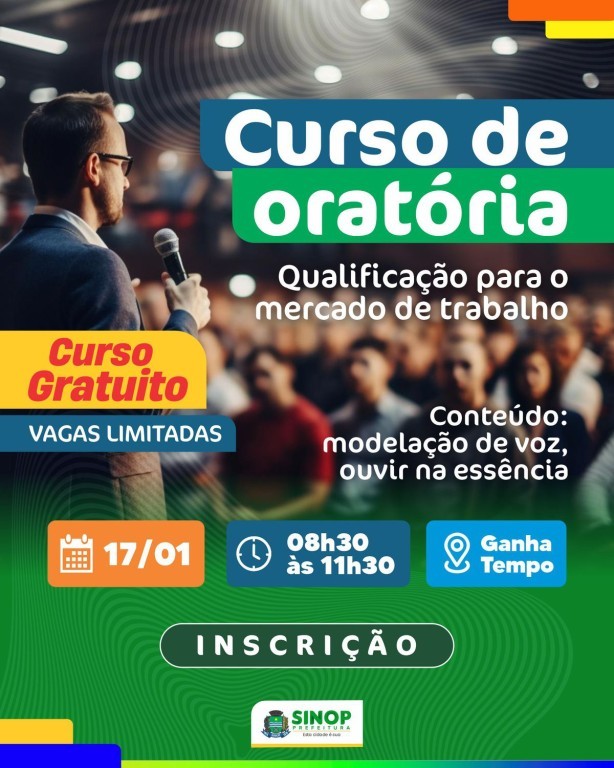 Sine começa o ano com vagas abertas para curso gratuito de oratória