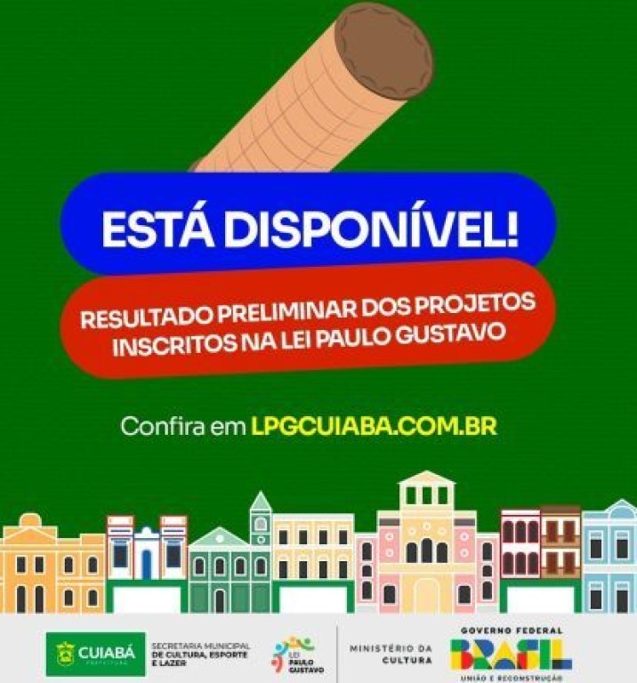 Resultados preliminares dos projetos inscritos para aplicação da Lei Paulo Gustavo em Cuiabá estão disponíveis para consulta