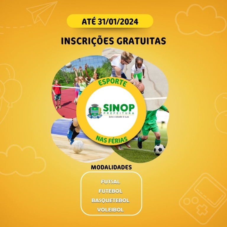 Programa Esporte nas Férias para crianças e adolescentes segue até dia 31