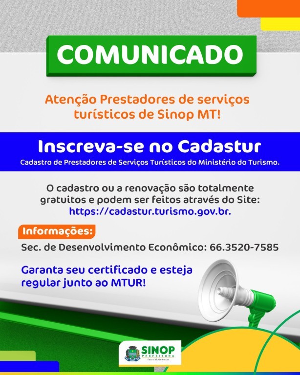 Prefeitura orienta empreendedores do turismo de Sinop a se cadastrarem no Cadastur