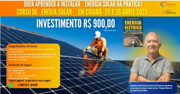 CURSO BÁSICO DE INSTALAÇÃO DE USINAS SOLARES FOTOVOLTAICAS